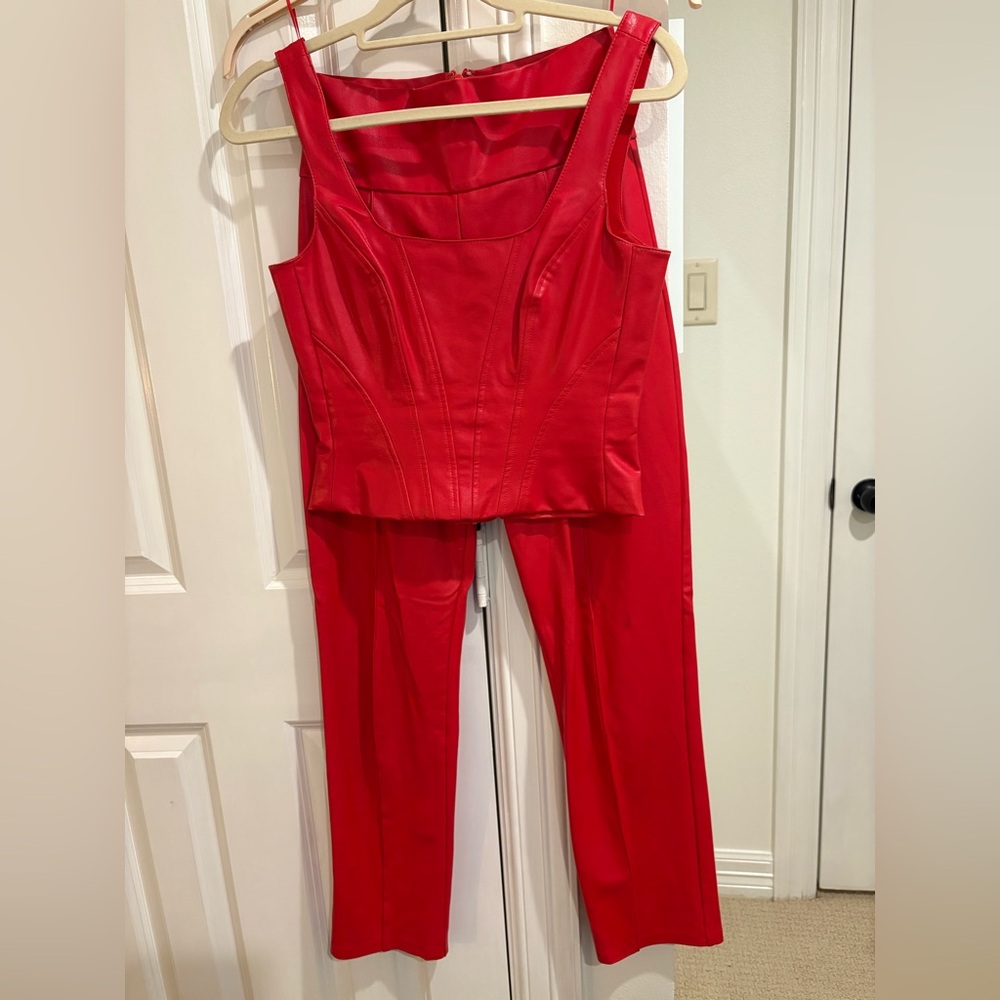 Amanda Uprichard Vibrant Red Jumpsuit